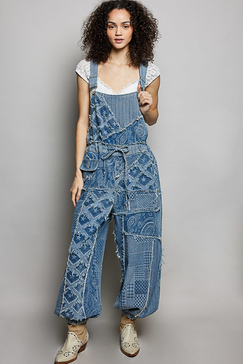 Patricia Denim Paisley and Stars Overalls