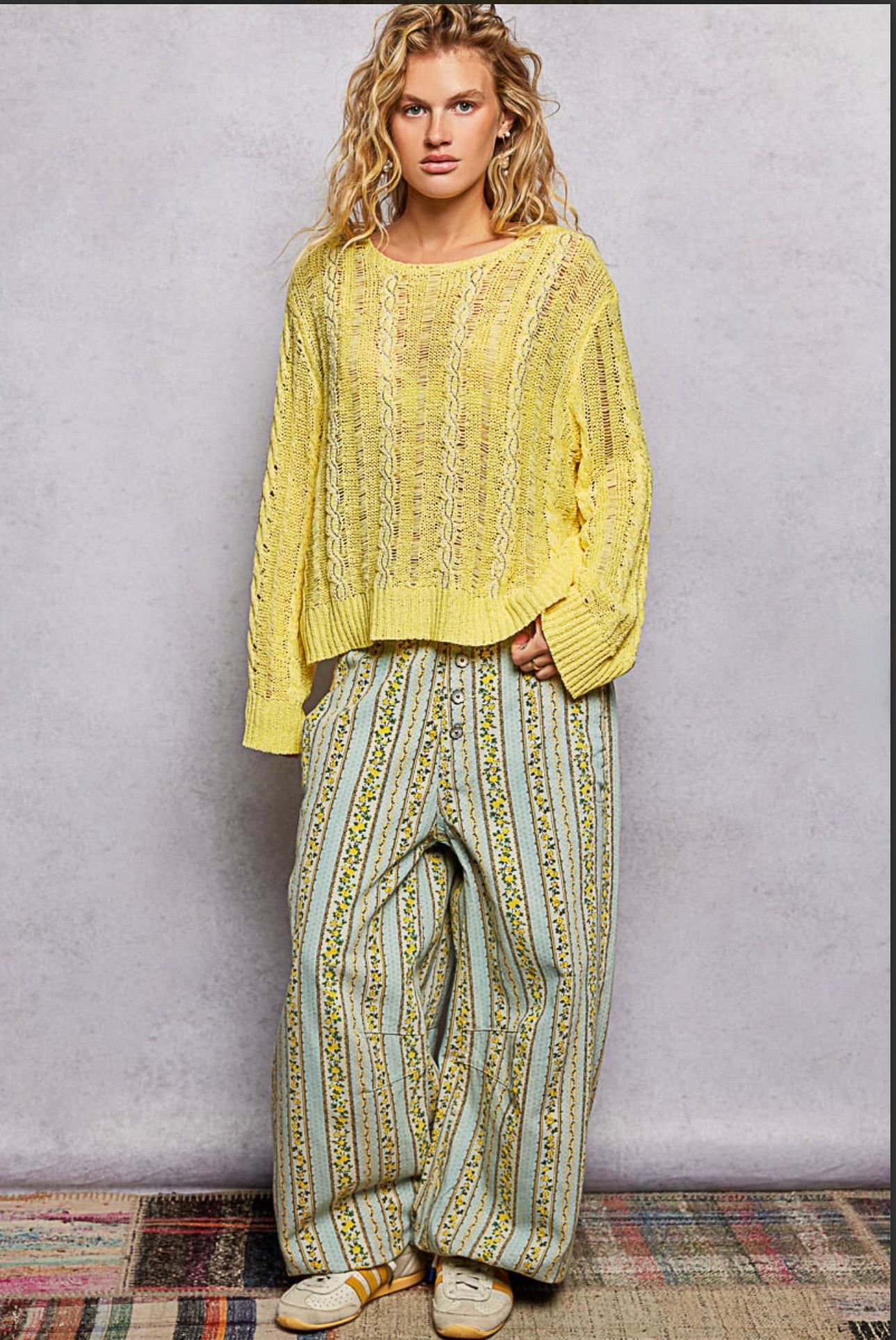 Daisy Sunshine Yellow Knit Top