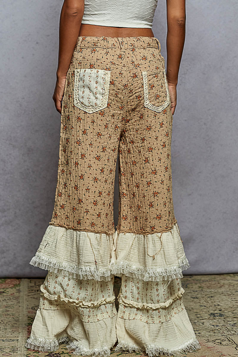 Samantha Ruffle and Gauze Floral Pants