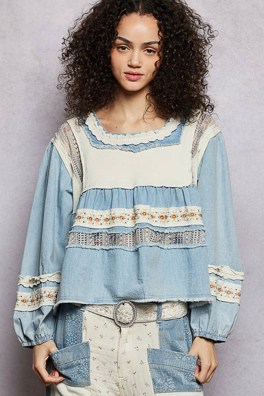 Billie Jean Tiered Ruffle Lace Top