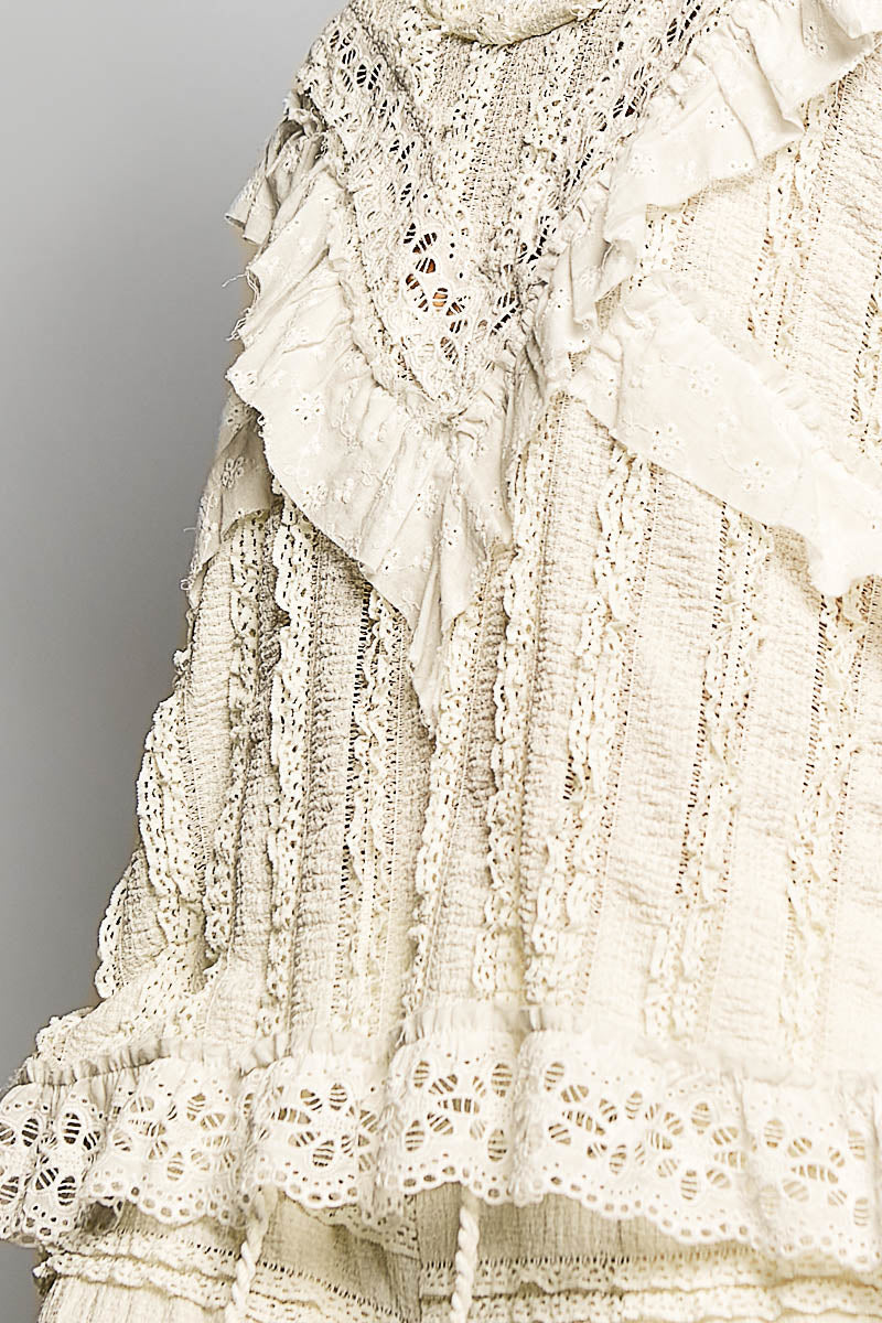 Anna Cream Lace and Gauze Top