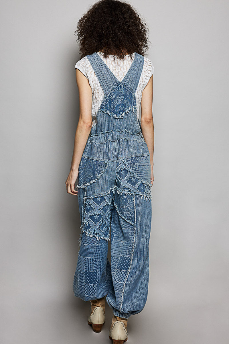 Patricia Denim Paisley and Stars Overalls