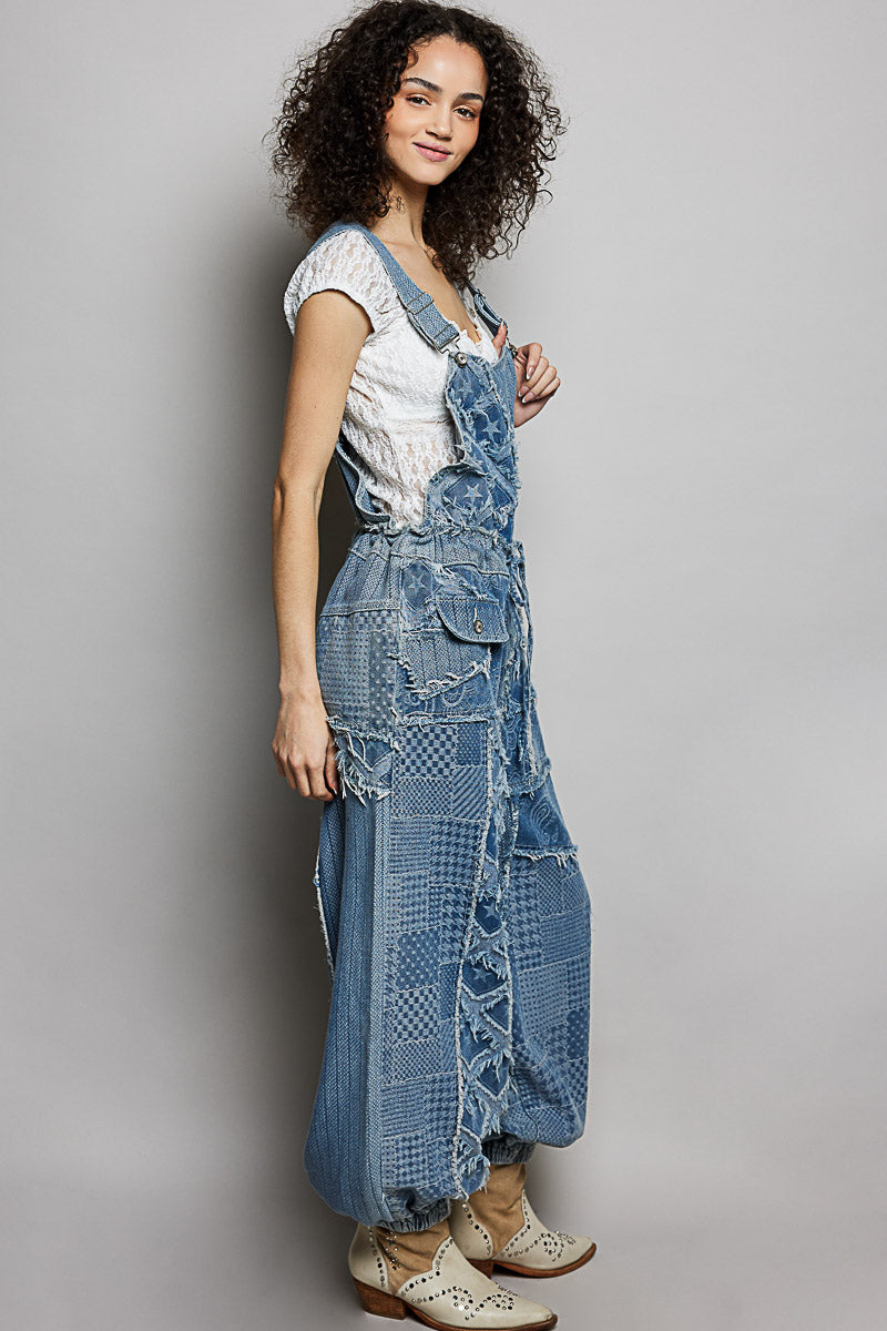 Patricia Denim Paisley and Stars Overalls