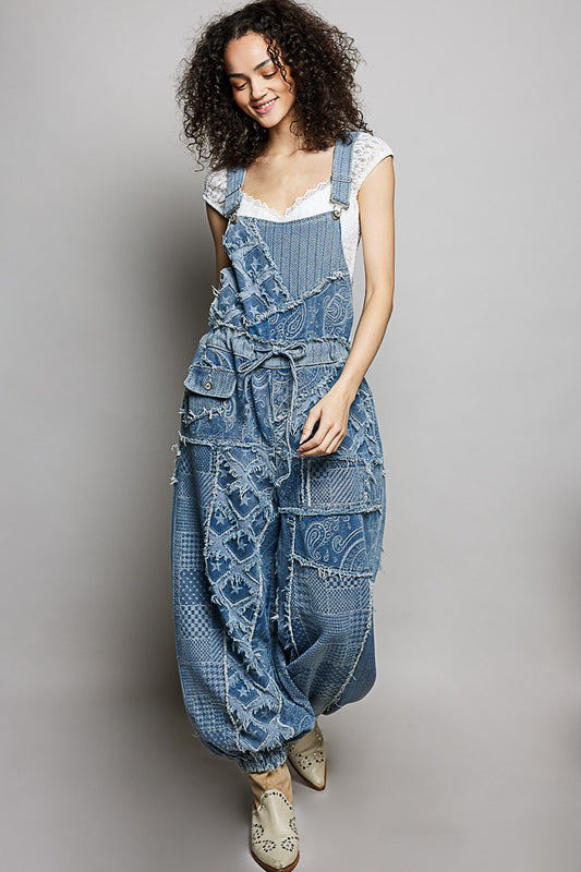 Patricia Denim Paisley and Stars Overalls