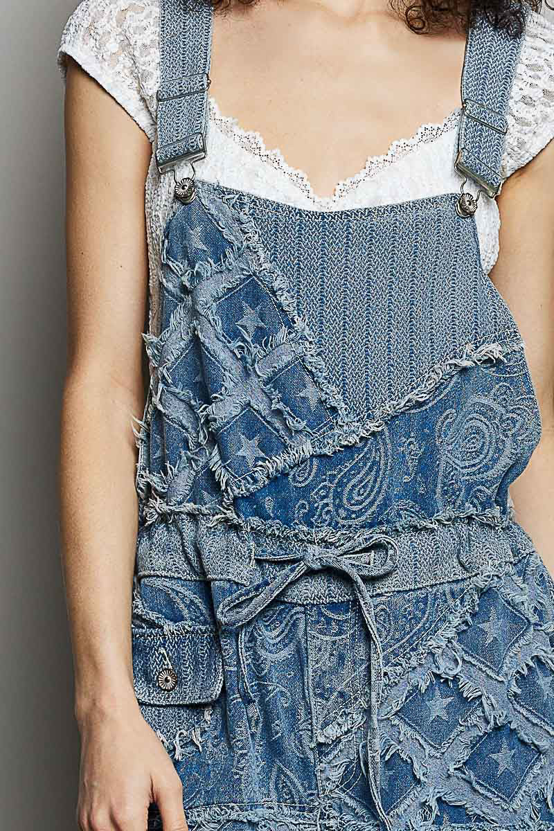 Patricia Denim Paisley and Stars Overalls