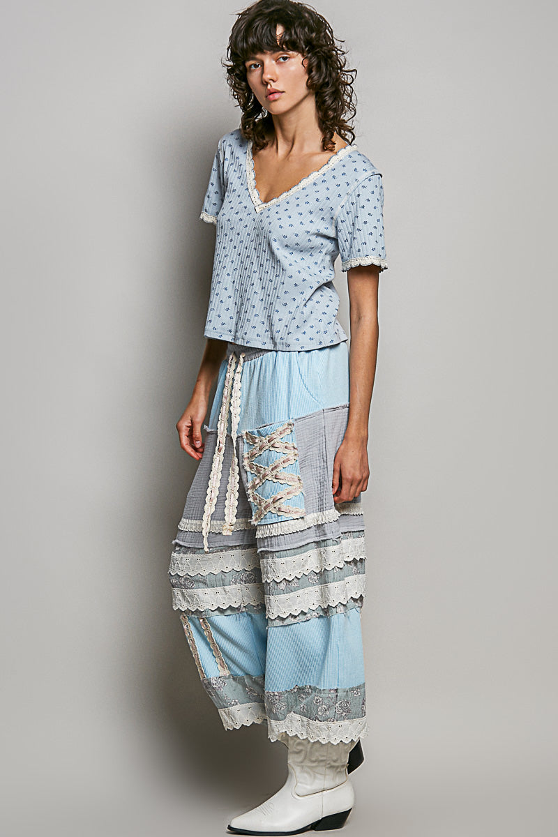 Pixie Blue Double Gauze Pants in Sky Blue