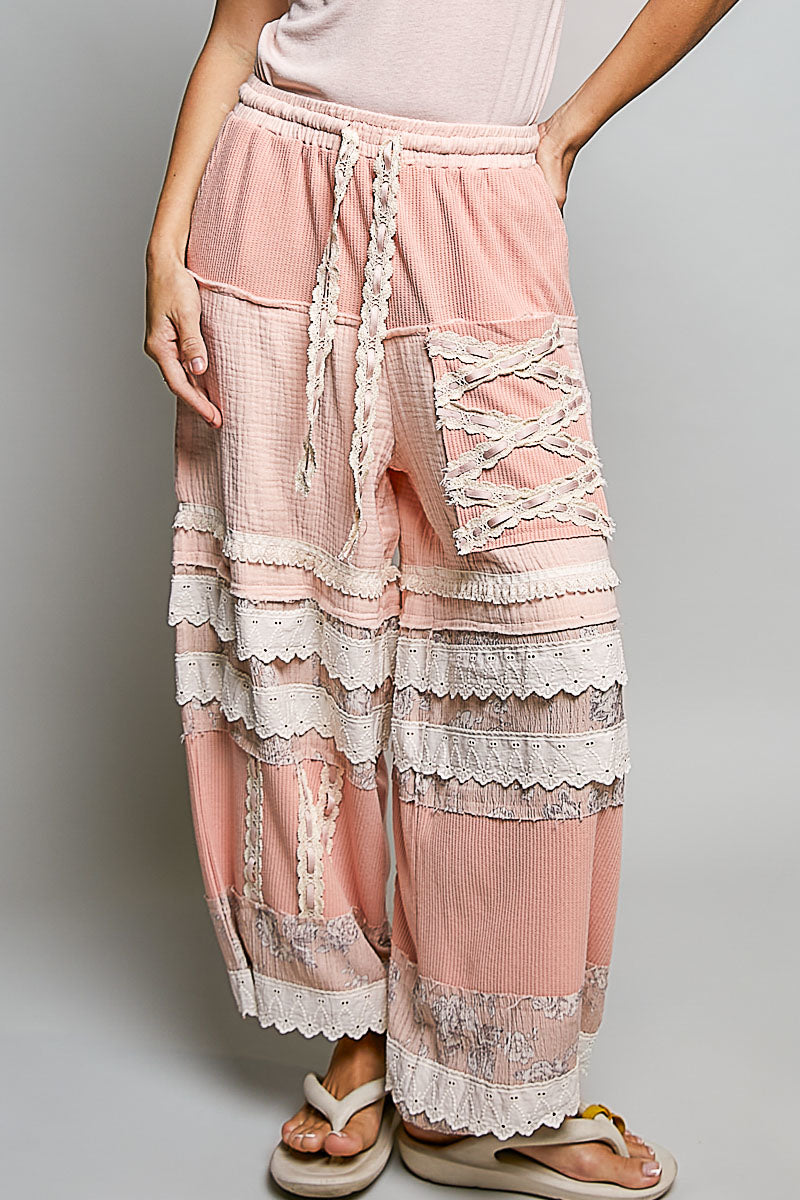 Mikayla Double Gauze Pants in Pink- Restocks Monday May 18!