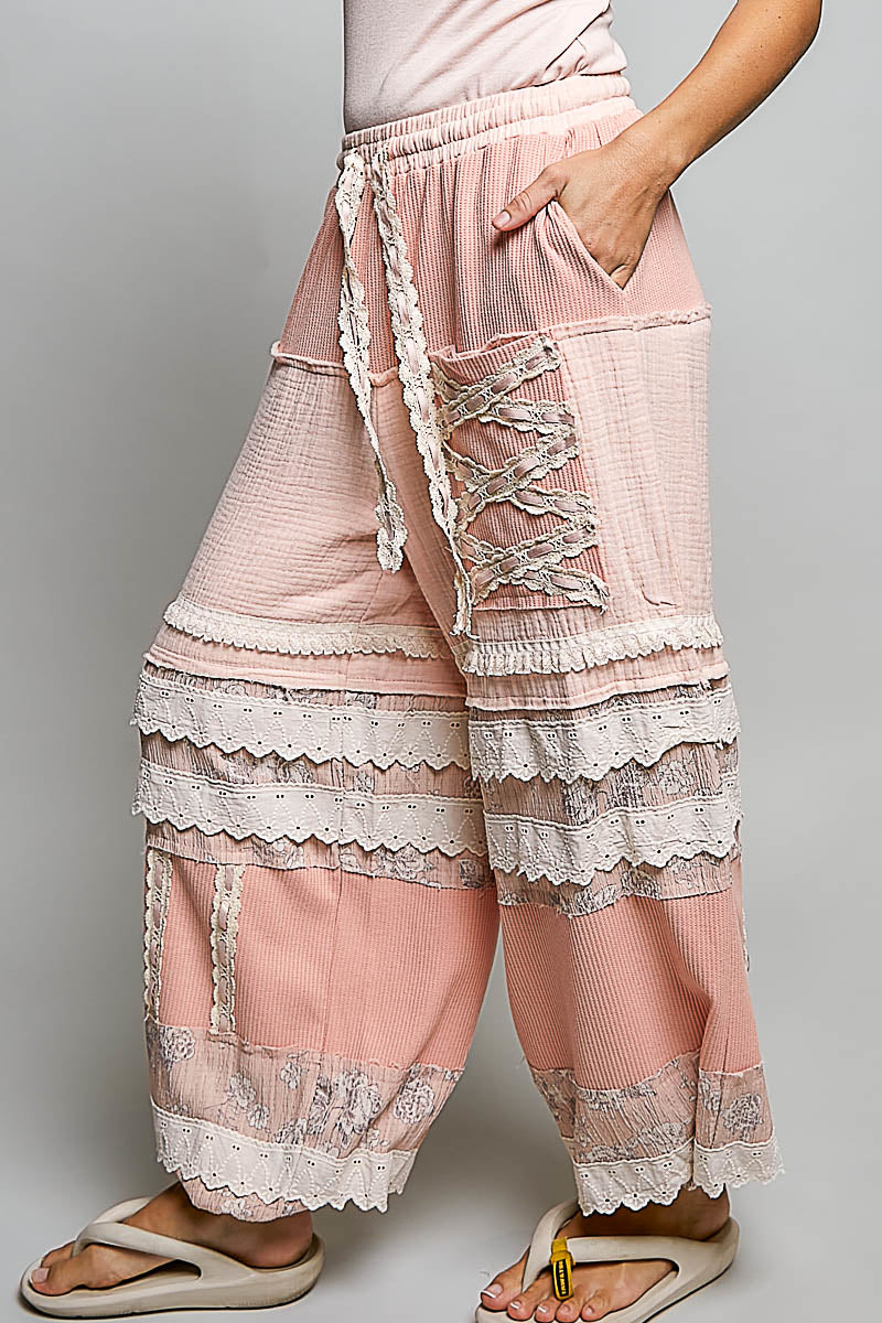 Mikayla Double Gauze Pants in Pink- Restocks Monday May 18!