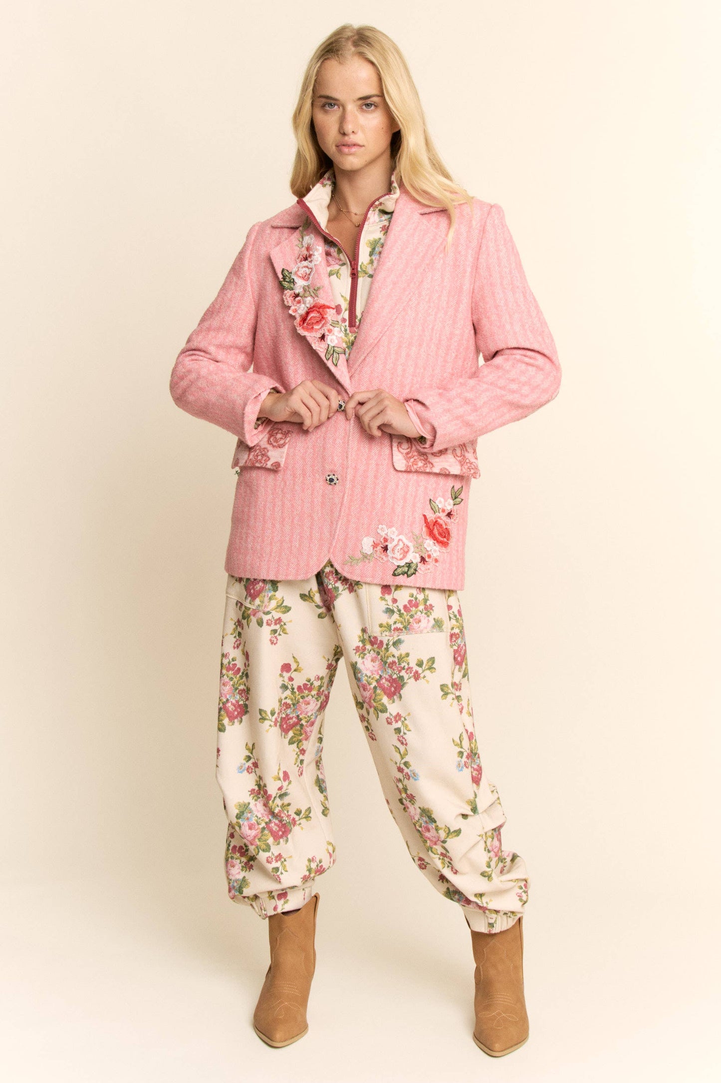 HARRINGBONE EMBROIDERED EMBROIDERED PATCH JAKCET