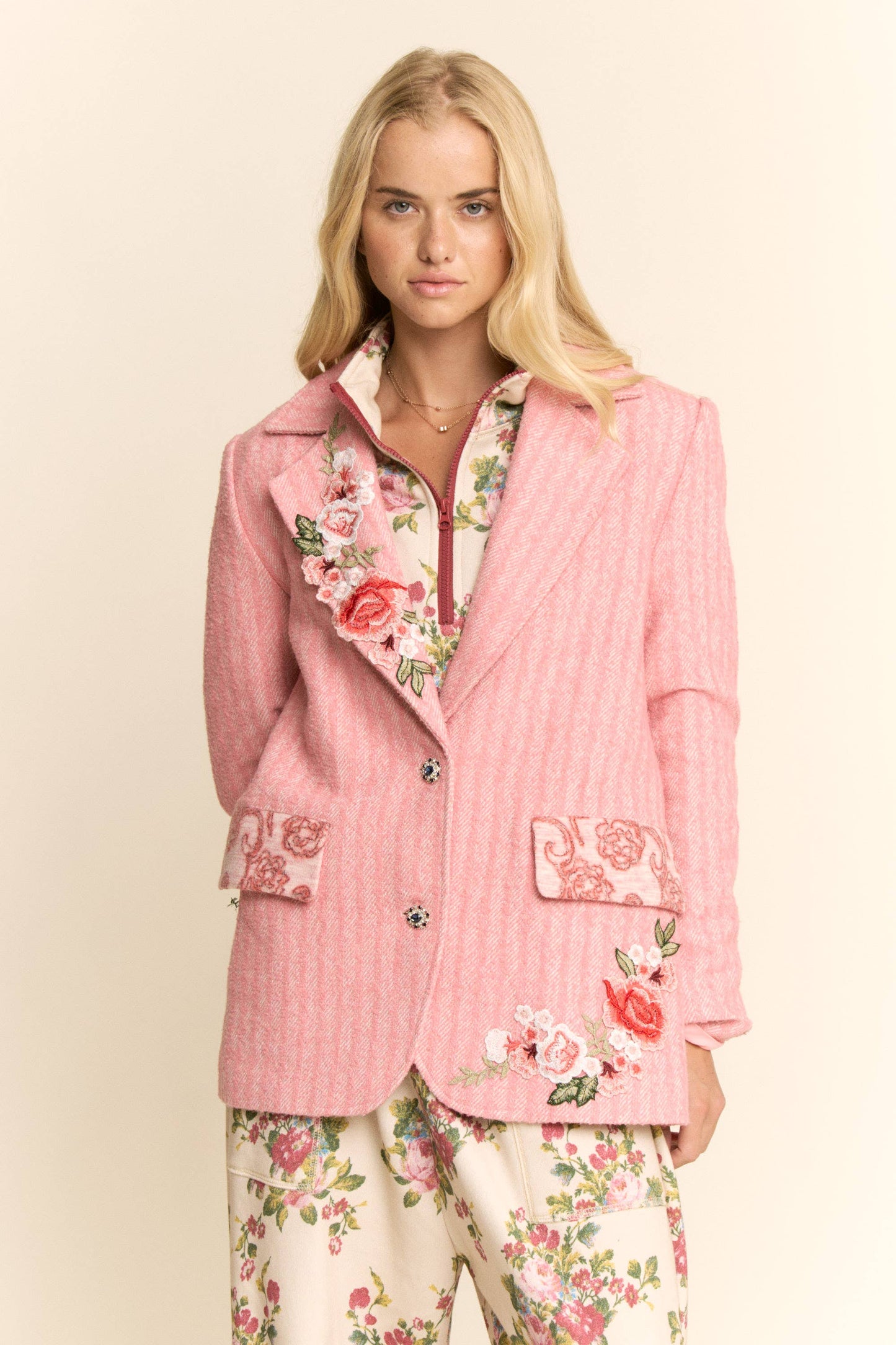 HARRINGBONE EMBROIDERED EMBROIDERED PATCH JAKCET