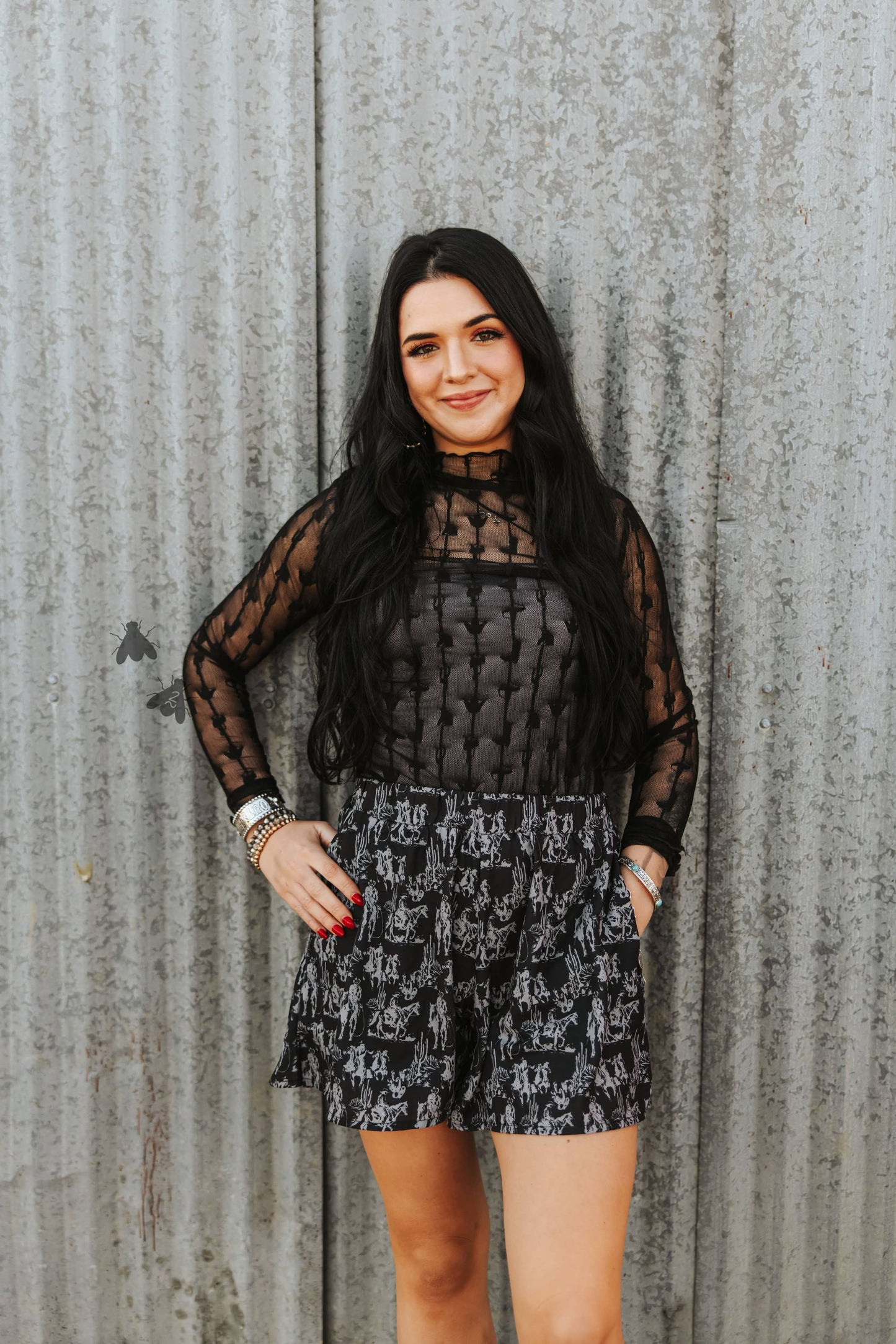 LARIAT LACE L/S *MIDNIGHT