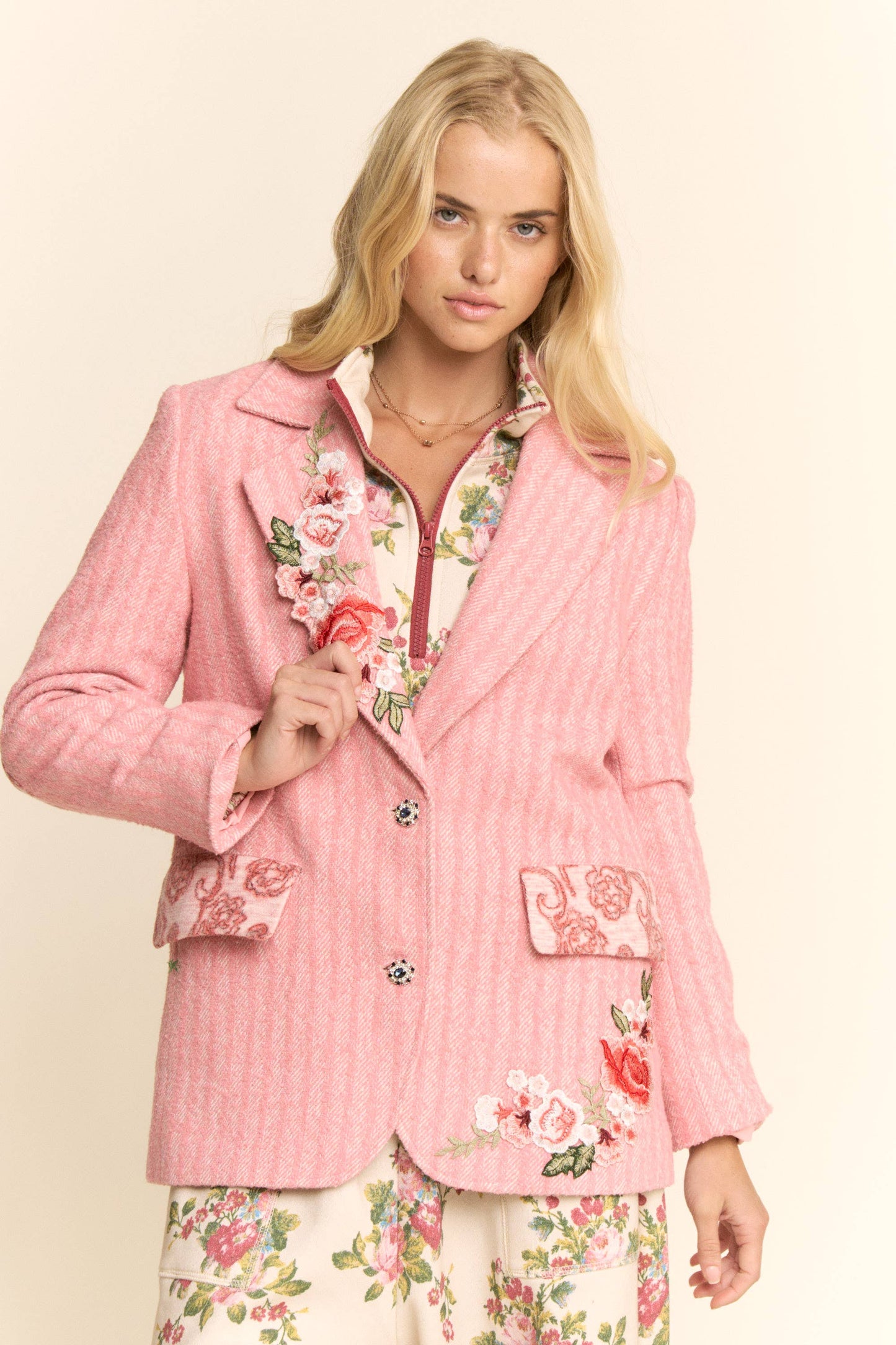 HARRINGBONE EMBROIDERED EMBROIDERED PATCH JAKCET