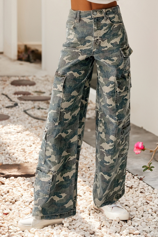LDC Camo Denim Cargo Wide Leg Pants