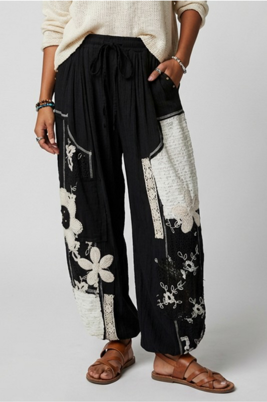 Blaire Floral Patch Jogger Pants