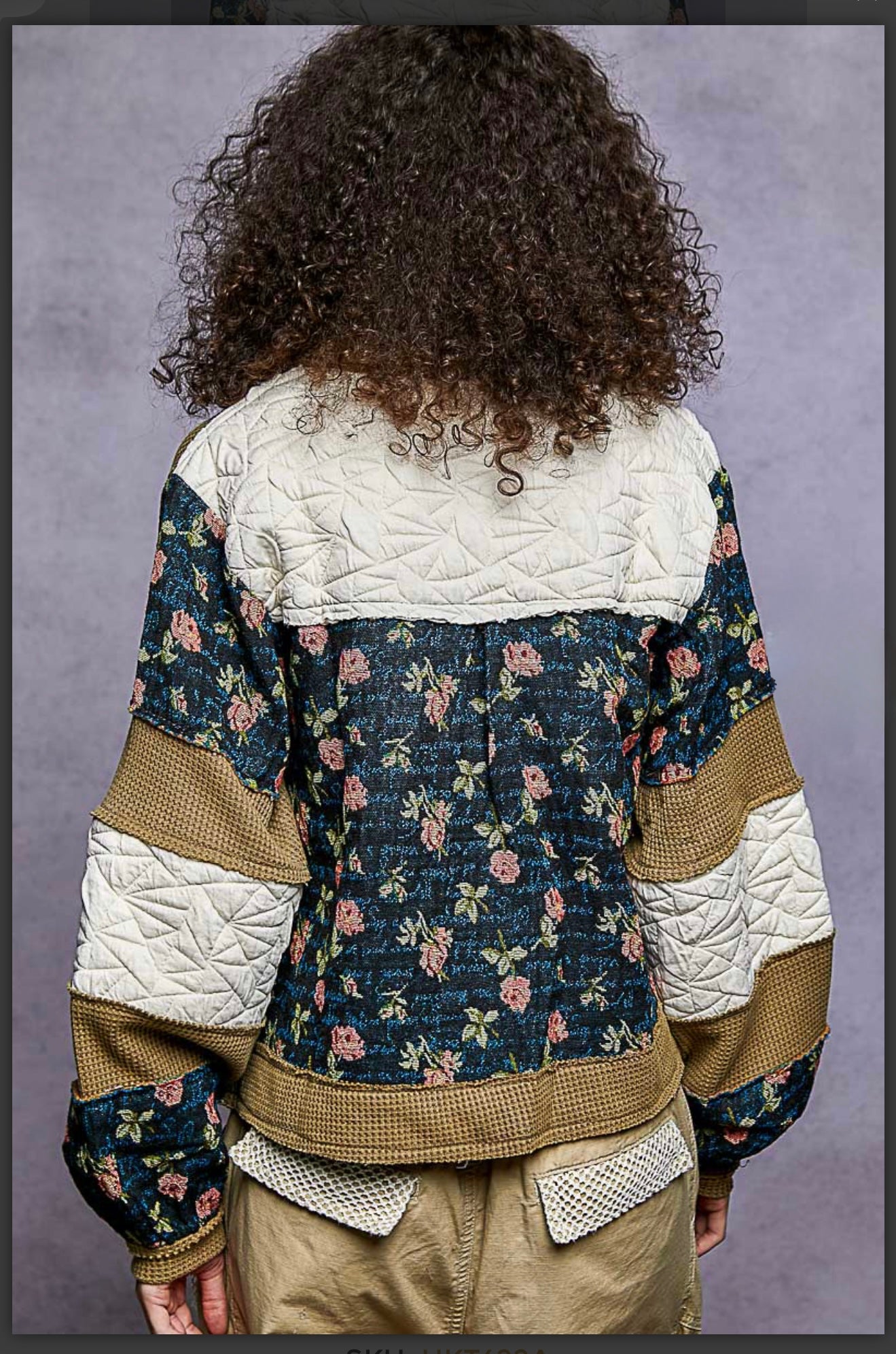 Pol Tapestry and Waffle Knit Jacket