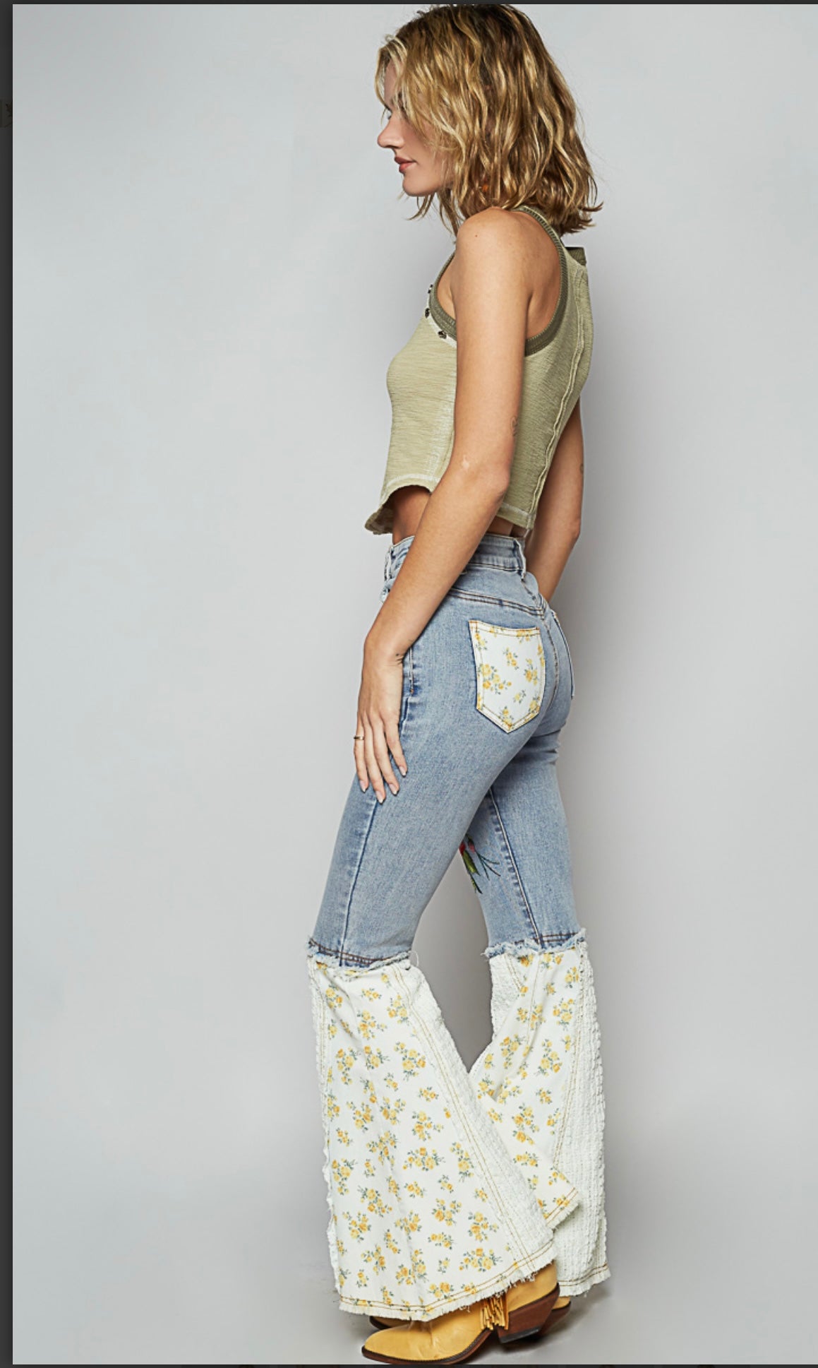 POL Nantucket Embroidered Flare Jeans