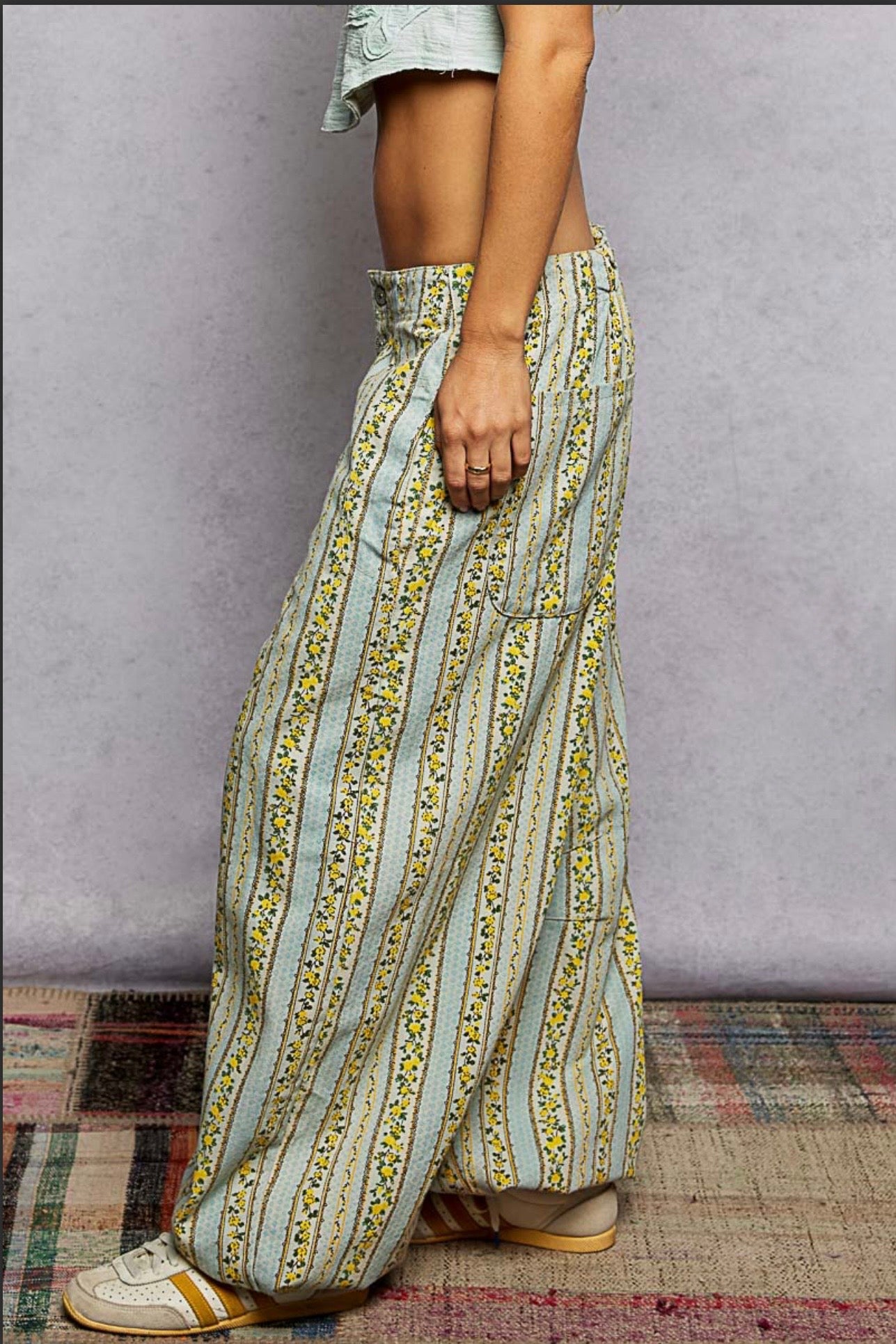 Ella Lemon Stripe Denim Pants