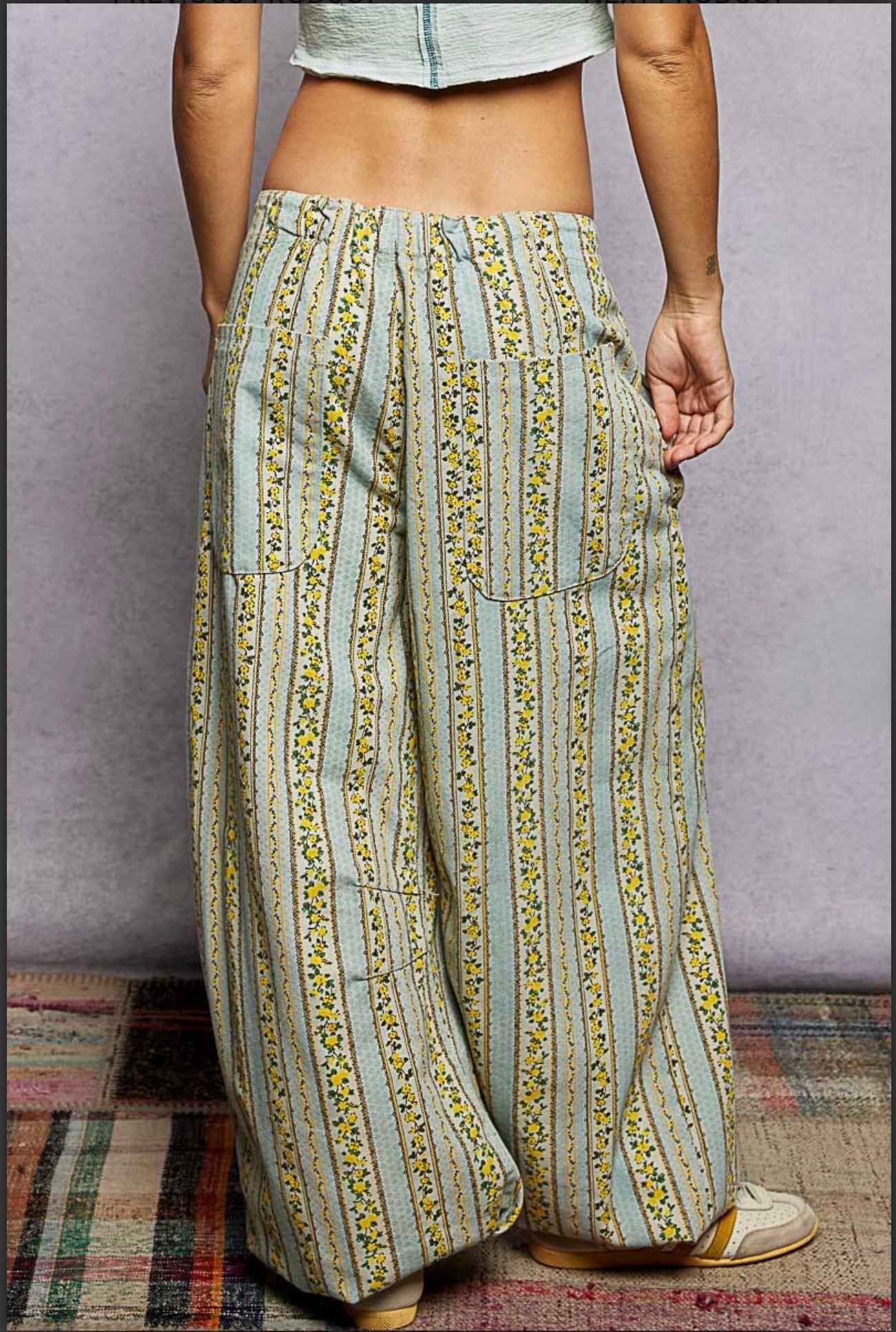 Ella Lemon Stripe Denim Pants