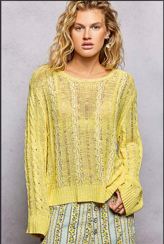 Daisy Sunshine Yellow Knit Top