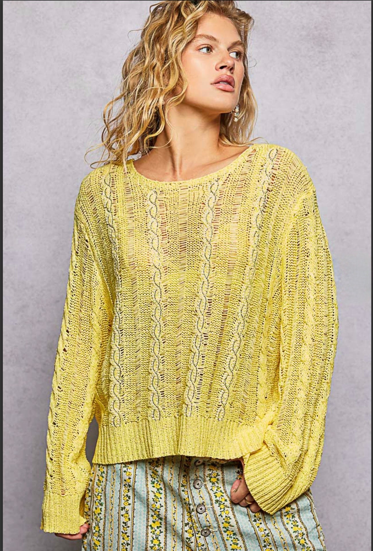 Daisy Sunshine Yellow Knit Top
