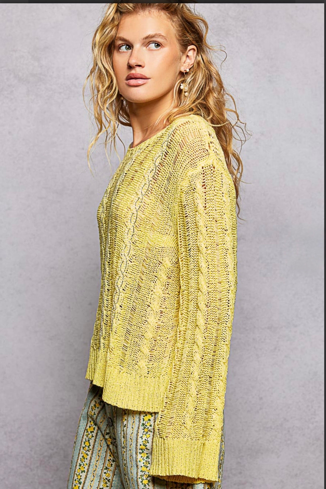 Daisy Sunshine Yellow Knit Top