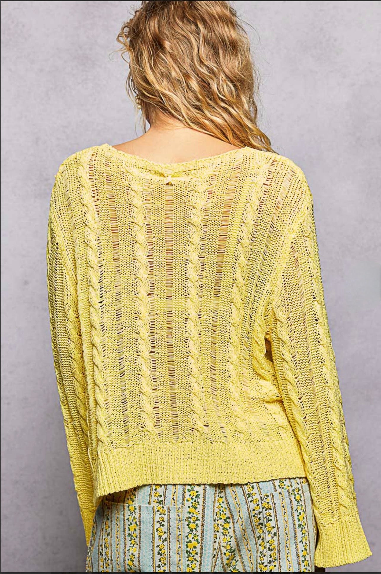 Daisy Sunshine Yellow Knit Top