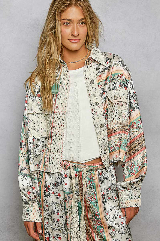 Sarah Satin and Crochet Top