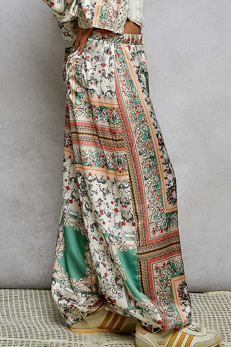 Sarah Satin and Crochet Pants