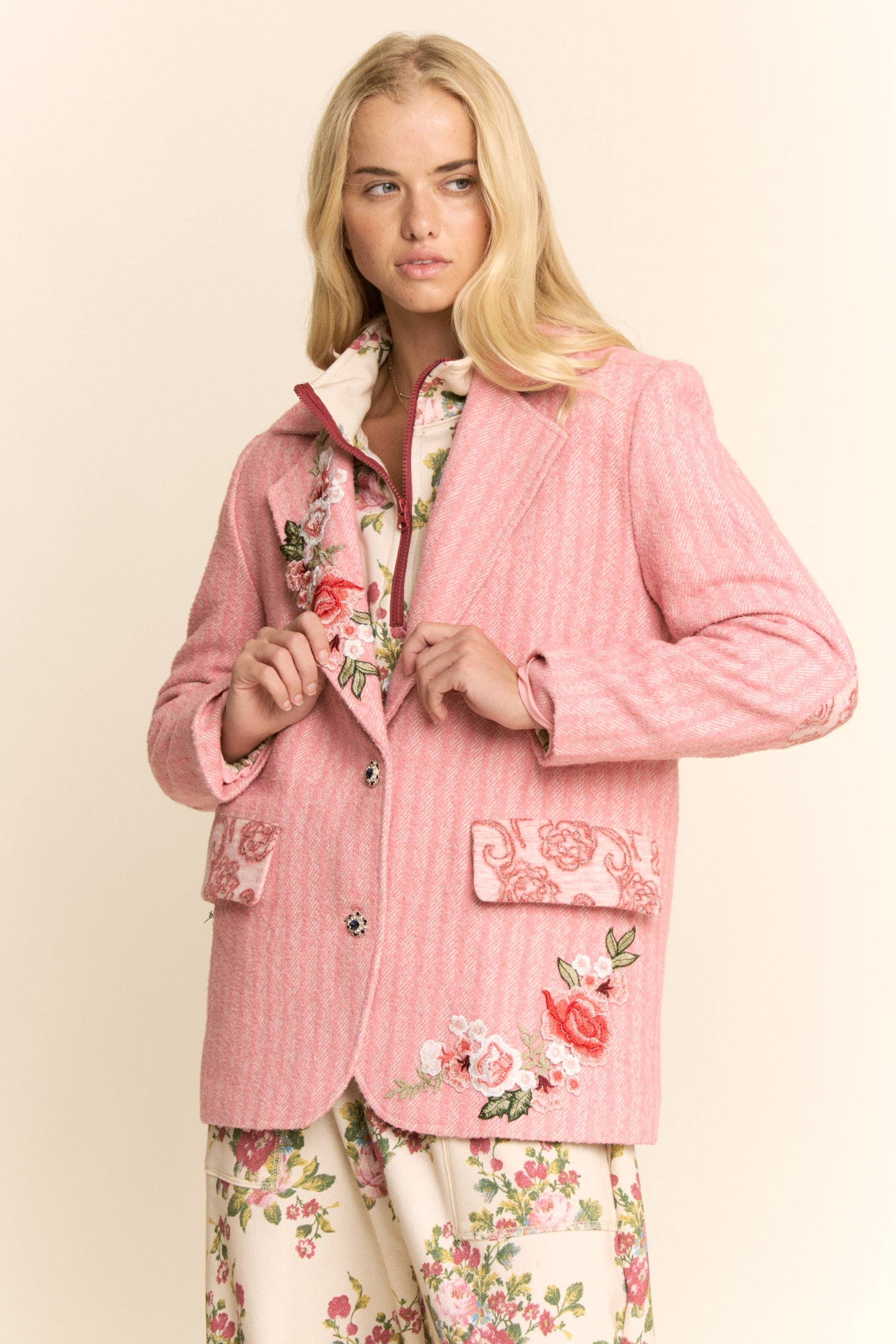 HARRINGBONE EMBROIDERED EMBROIDERED PATCH JAKCET