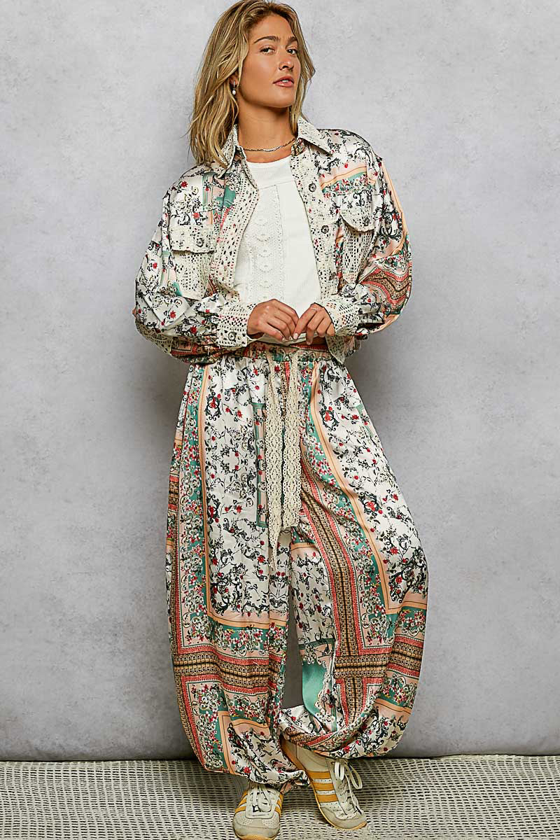 Sarah Satin and Crochet Top